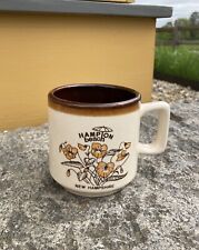 Vintage Hampton Beach NH Coffee Mug Orange Flowers Brown Pottery Kitsch Seacoast picture