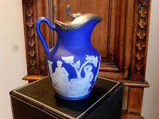 WEDGWOOD (only) - Antique PORTLAND - Pewter Cover Jasper - Pitcher Jug picture