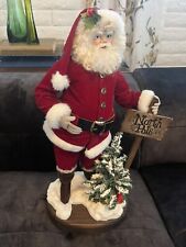 Lynn West Lasting Endearments Santa with At North Pole& Christmas Tree Music Box picture