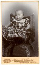 Antique CDV Circa 1870'S Adorable Baby in Dress Vahlendick Kellinghusen Germany picture