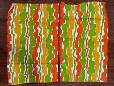 60s 70s HAWAIIAN LIGHTNING Tropical TIKI Groovy MCM BOLD Vintage Fabric 2 Pieces picture