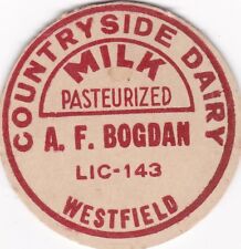 MILK BOTTLE CAP. COUNTRYSIDE DAIRY. WESTFIELD, MA. picture