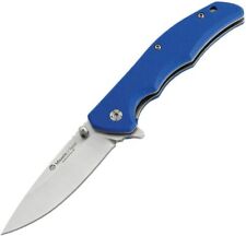 Maserin Sport Folding Knife Satin 440 Steel Blade Blue G10 Handle - 46004G10B picture