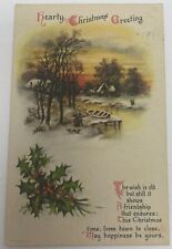 Vintage Hearty Merry Christmas Postcard Wolf & Co NY picture