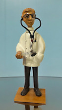 Vintage Romer Hand Carved Wood Doctor Figure w/ Stethoscope, Glasses and Syringe picture
