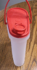 Vintage Red Tupperware #587-10 Beverage Buddy 2 Qt With Handle & Lid 510-26 GC picture