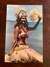 Tahiti Bathing Beauty Tropical Beach Island Girl Bikini Dance Vtg Postcard A61 picture