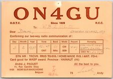 1978 QSL Radio Card ON4GU Mont-Sur-Marchienne Belgium Amateur Station Postcard picture