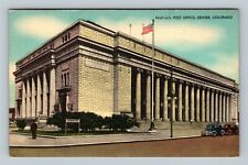 US Post Office, Automobiles, Denver Colorado Vintage Postcard picture