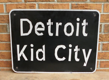 Retired Detroit Kid City, Highway Road Sign, Metal, 24