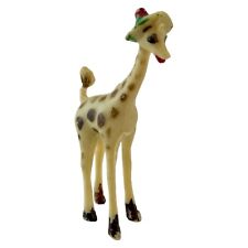 Vintage Giraffe Figurine Toy Plastic Hong Kong Zoo Animal Kitsch 1960’s Hat picture