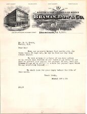 HISTORIC ILLUSTRATED LETTERHEAD: NOSTON MA 1912 239 CASUEWAY ST BRAMAN & DOW picture