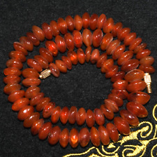 Authentic Ancient Old Natural Carnelian Bead Necklace in Excellent Condition picture