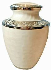 Large White Cremation Urn for Human Ashes picture