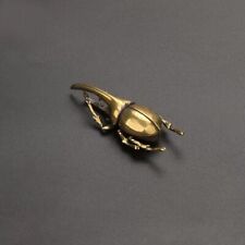 Tea Pet Antique Style Gift Solid Brass Simulated Unicorn Beetle picture