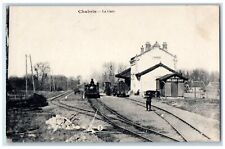 c1910 Railway of Chabris Train Station Indre France Posted Antique Postcard picture