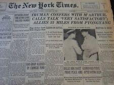 1950 OCTOBER 15 NEW YORK TIMES - TRUMAN CONFERS WITH M'ARTHUR - NT 5794 picture