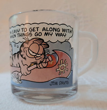 Vintage McDonalds Canoe Garfield & Odie Glass Mug Coffee Cup, Preowned picture