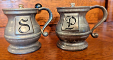 Wilton Armetale Pewter Salt and Pepper Shakers Plough Tavern Vintage USA picture
