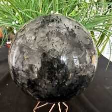 4.95LB TOP Natural black tourmaline Quartz ball carved Crystal Sphere Healing picture