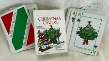  CHRISTMAS PLAYING CARDS 52 Deck + 4 JOKERS Reindeer Snowman Elf Tree 1986 Vntge picture