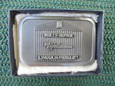Vintage Uptown Rolls Royce Lincoln Mercury Belt Buckle MIB Dealership Pewter picture