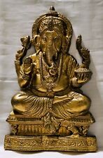 Large Heavy Brass Ganesha Flatback Statue picture