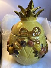 VTG Los Angeles Potteries #89 Pineapple Cookie Jar -w-Lid 1965 Canister. Ceramic picture