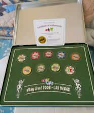 2006 Ebay Live Las Vegas Colorful Poker Chip Lapel Hat Pins in Orig Box NWT picture