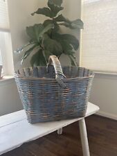 Vintage Large French Blue Painted Basket picture