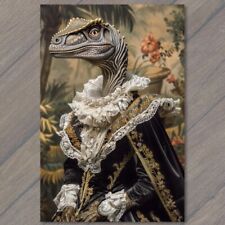 POSTCARD Dinosaur Dressed As Queen of England Dapper Funny Strange Weird Unusual picture