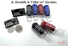 6 Sneak a Toke Metal Bullet Smoking Pipes Tobacco One Hitter Pipe. W/ SCREENS picture