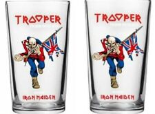 Set Of 2 Iron Maiden Trooper Beer Glasses Pint 20oz Brand New picture
