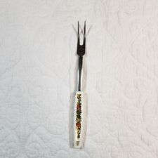 Vintage Ekco Meat Fork Floral Vegetable Chromium Plated USA picture