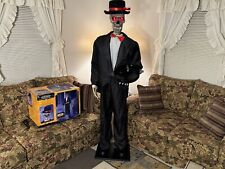 Gemmy Halloween Life Size Skeleton Butler with Tray Animated Prop picture