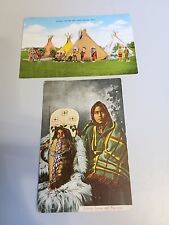 Vintage Washington State Yakima Native American Postcards Squaw & Papoose (2) D2 picture