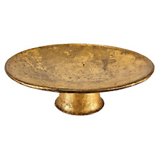 Vintage Modern Gilt Gilded Metal Footed Centerpiece Bowl Dish Gold  11.375