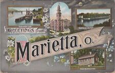 Greetings from Marietta Ohio Multiview c1910s Postcard picture