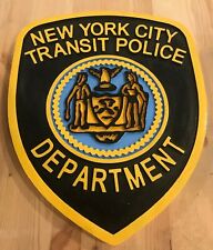 Police New York Transit 3D routed wood Patch Plaque Sign Custom carved picture