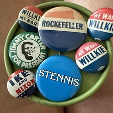 28 Vintage Lot US Presidential & Various Political Campaign Pins: Nixon, Carter picture