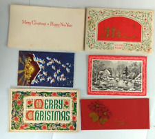 Vintage Christmas Cards Lot of 6 Used 1940 -1950's picture