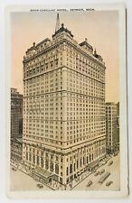 Book-Cadillac Hotel Street Scene Postcard Detroit, MI PM 1939 picture