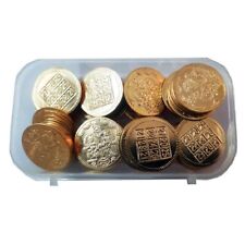 Brass Gold Polished Lakshmi Kubera Coins 108 Nos. with Cute Container Box/Kubera picture