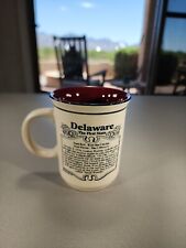 Delaware 3D State Souvenir Ceramic Coffee Tea Mug 4.25”H Red Interior Traub Co. picture