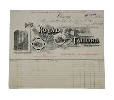1896 Original Billhead: Chicago, IL, The Royal Tailors Pictorial picture