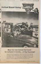 1961 newspaper ad for Conoco -  Woman impresses men at Conoco Station picture
