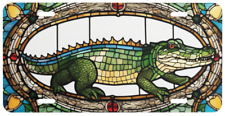Alligator Stained Glass License Plate 6 X 12 Inches Aluminum New picture