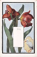 Artist Signed  Splitgerber Jr. April Tulips & Stork Vintage Postcard picture