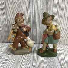 Vintage Friedel Germany Boy And Girl Figurines 5” Tall Lot Of 2  picture