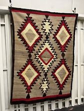 ATQ Navajo Rug Native American Indian Ganado Klagetoh 74x52 Textile Weaving VTG picture